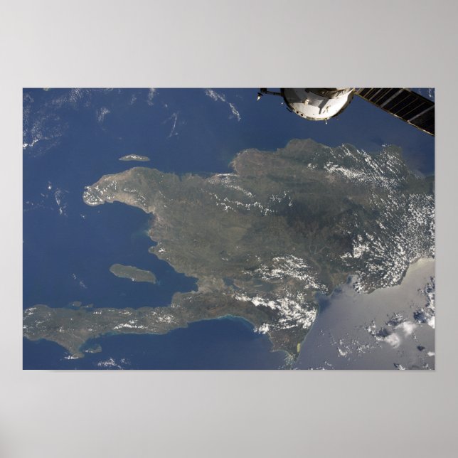 Der Blick auf die karibische Insel Hispaniola Poster (Vorne)