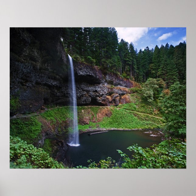Der Blick auf die South Falls in Silver Falls Staa Poster (Vorne)