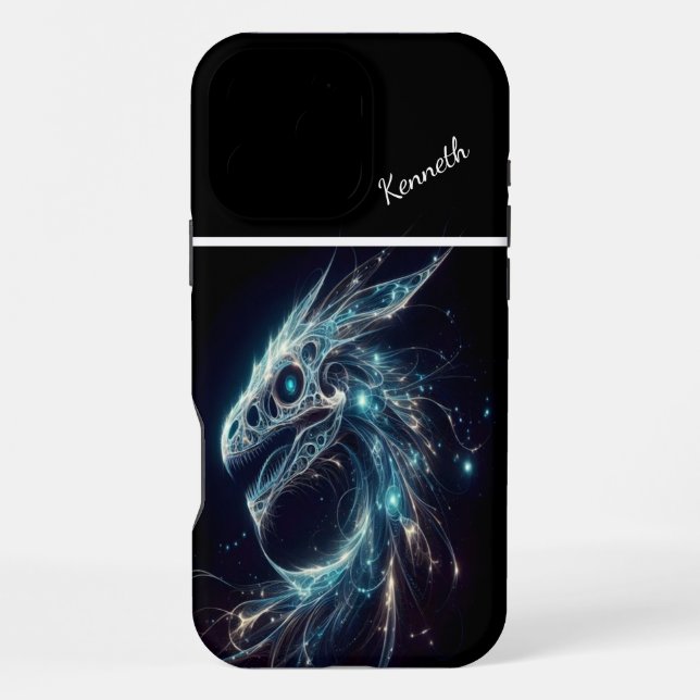 Der Blick des kosmischen Drachen iPhone Hülle (Rückseite)