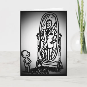 Der Blick in den Spiegel sieht meinen Vater Urlaub Karte