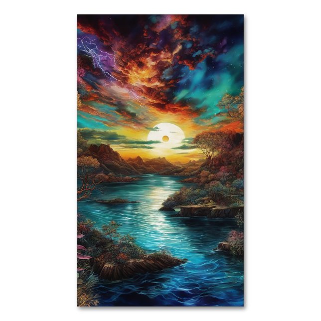 Der Blick vom neuen Planeten ist seltsam und unfam Magnetische Visitenkarte (Vorderseite Vertikal)