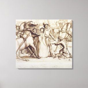 Der blinde Mann, 1853 (Stift, Tinte, Wäsche und Leinwanddruck