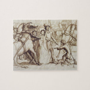 Der blinde Mann, 1853 (Stift, Tinte, Wäsche und Puzzle