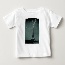 Der Blitz trifft auf den Eiffelturm Baby T-shirt
