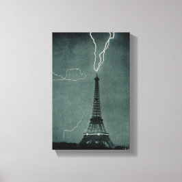 Der Blitz trifft auf den Eiffelturm Leinwanddruck