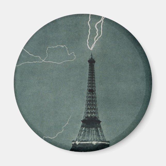 Der Blitz trifft auf den Eiffelturm Magnet (Vorne)