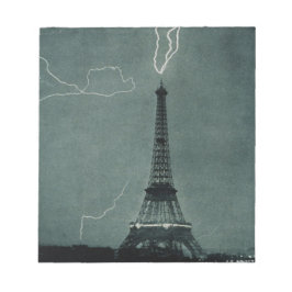 Der Blitz trifft auf den Eiffelturm Notizblock