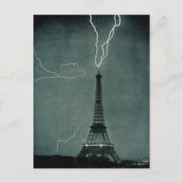 Der Blitz trifft auf den Eiffelturm Postkarte