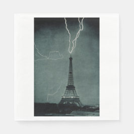 Der Blitz trifft auf den Eiffelturm Serviette