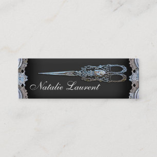 Der bloße dünne Vintage Chic Scissor Stylisten Mini Visitenkarte