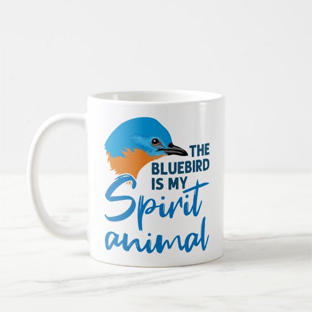 Der Bluebird ist mein Geist-Tier-Blauer-Vogel Kaffeetasse (Links)