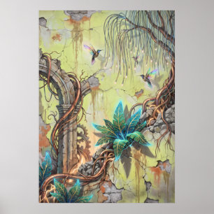 Der blühende Baum des Lichtes Spirituelle Wandkuns Poster