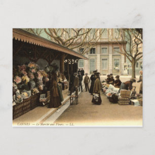 Der Blumenmarkt, Cannes Frankreich, 1915 Vintage Postkarte