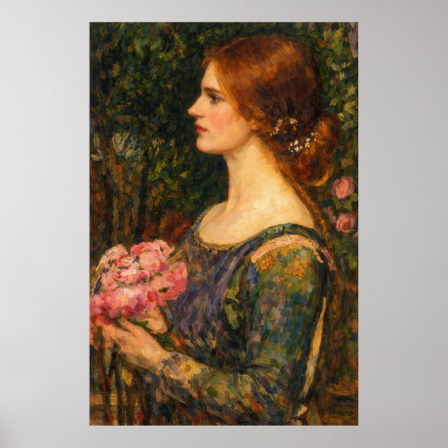 Der Blumenstrauß von John William Waterhouse Poster (Vorne)