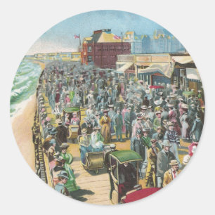 Der BoardWalk und das Brighton Casino Runder Aufkleber