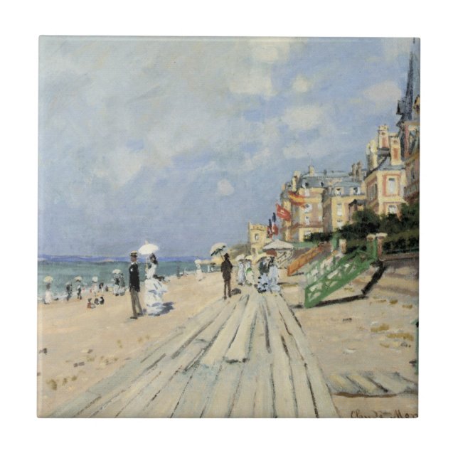 Der Boardwalk von Claude Monet in Trouville Fliese (Vorderseite)