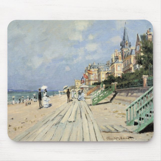 Der Boardwalk von Claude Monet in Trouville Mousepad (Vorne)