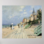 Der Boardwalk von Claude Monet in Trouville Poster<br><div class="desc">Der Boardwalk von Claude Monet (1870) in Trouville (1870) ist ein Vintages impressionistisches Kunstgemälde mit einem Strand in einem Badeort in Normandie, Frankreich an einem schönen sonnigen Tag. Über den Künstler: Claude Monet (1840-1926) war Gründer der französischen impressionistischen Malerei, wobei die meisten seiner Gemälde "en plein air" (im Freien) Stil...</div>