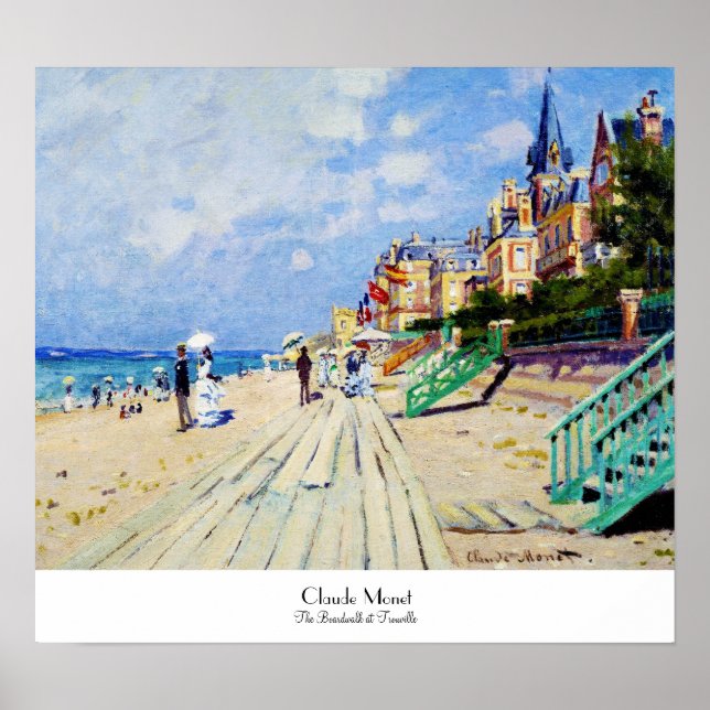 Der Boardwalk von Trouville Claude Monet Poster (Vorne)