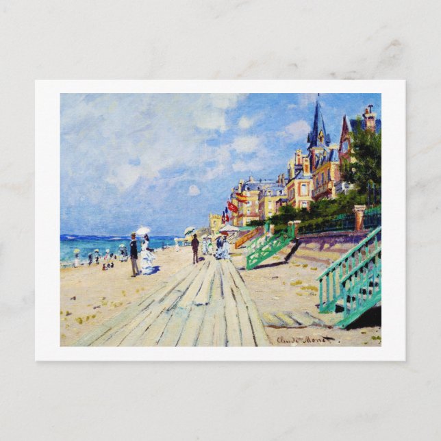 Der Boardwalk von Trouville Claude Monet Postkarte (Vorderseite)