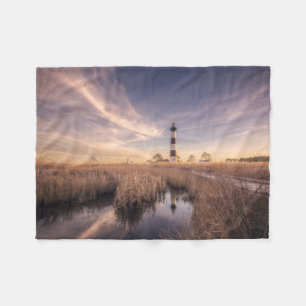 Der bodie-Insel-Leuchtturm am Sonnenuntergang Fleecedecke