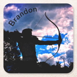 Der Bogenschütze Rechteckiger Pappuntersetzer