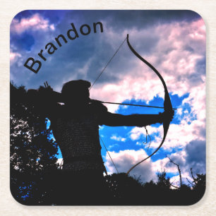 Der Bogenschütze Rechteckiger Pappuntersetzer