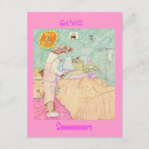 Der Bonbonstreifen und ihr Patient Postkarte