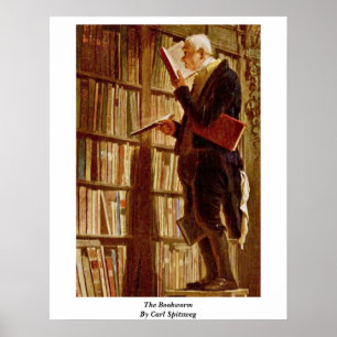 Der Bookworm von Carl Spitzweg Poster