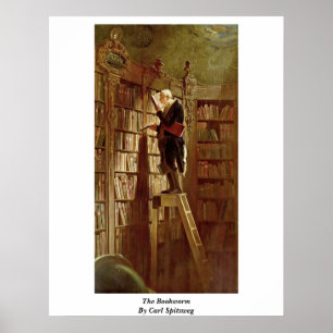 Der Bookworm von Carl Spitzweg Poster