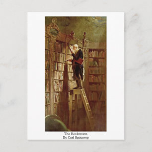 Der Bookworm von Carl Spitzweg Postkarte