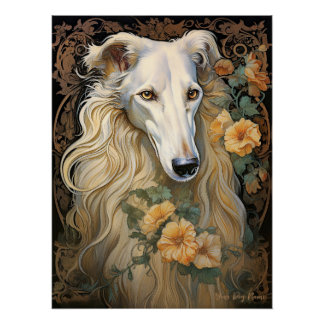 Der Borzoi Hund 2001 - Natalia Mucha Poster