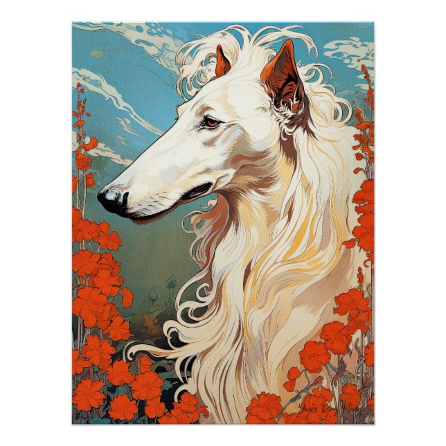 Der Borzoi Hund 2003 - Natalia Mucha Poster (Vorderseite)