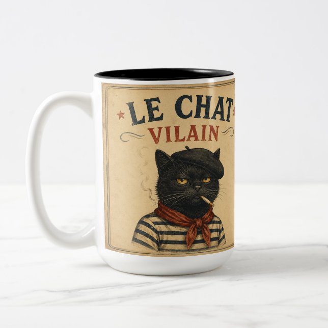DER BÖSE KATER ZWEIFARBIGE TASSE (Links)
