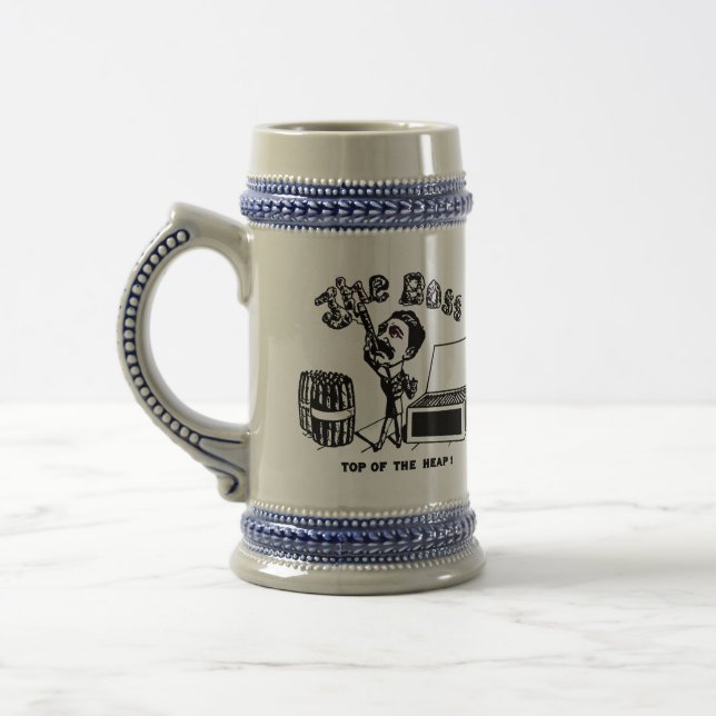 Der Boss 1900er Mann Vintage Zigarrenwerbung Kunst Bierglas (Links)