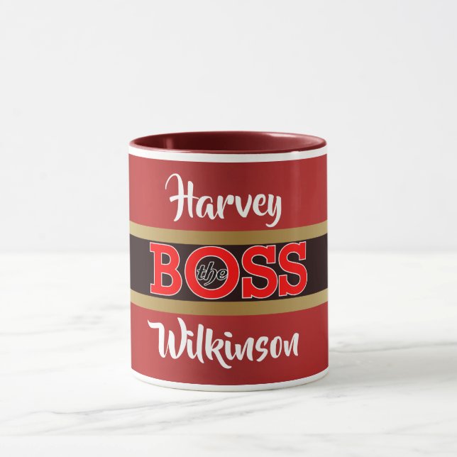 Der Boss / Da Boss mit Ihrem Namen Tasse (Zentrum)