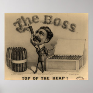 Der Boss! Zigarrenraucher drucken Poster