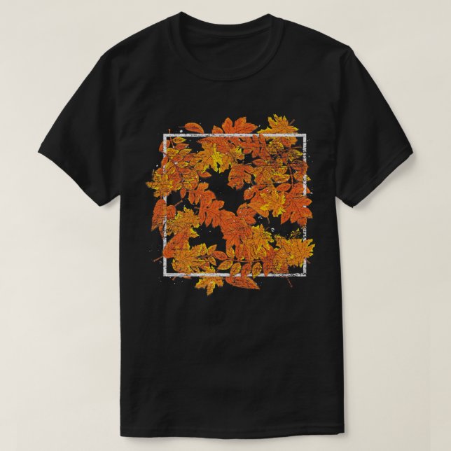 Der botanische Herbstleaves Naturwald Erntedank T-Shirt (Design vorne)