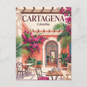 Der Bougainvillea-Innenhof Kolumbien Postkarte