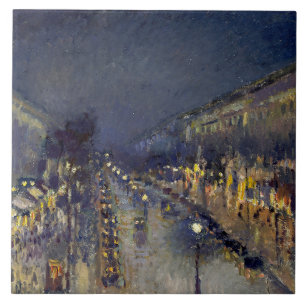 Der Boulevard Montmartre am Abend in Pissarro Fliese