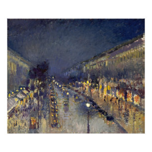 Der Boulevard Montmartre am Abend in Pissarro Fotodruck
