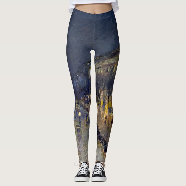 Der Boulevard Montmartre am Abend in Pissarro Leggings (Vorderseite)