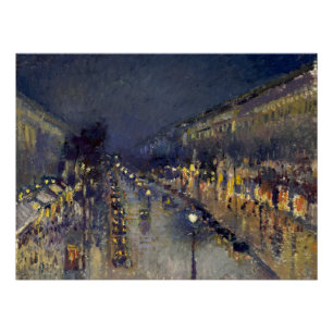 Der Boulevard Montmartre am Abend in Pissarro Poster