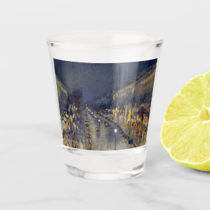 Der Boulevard Montmartre am Abend in Pissarro Schnapsglas