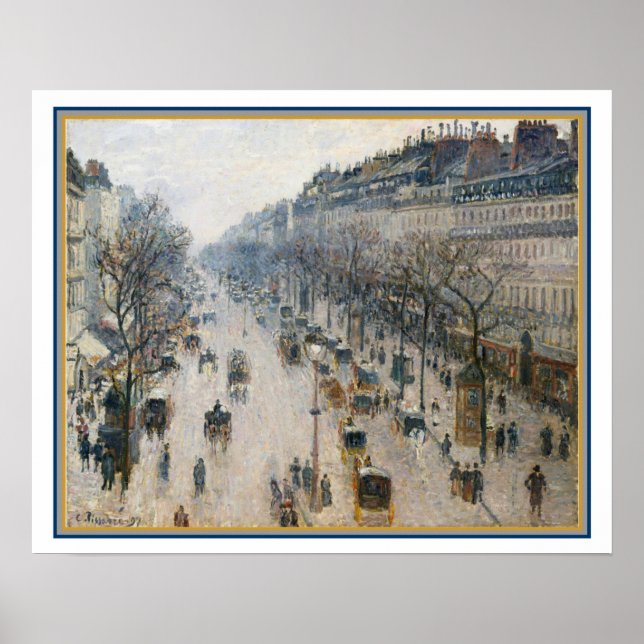 "Der Boulevard Montmartre" von Camille Pissarro Poster (Vorne)