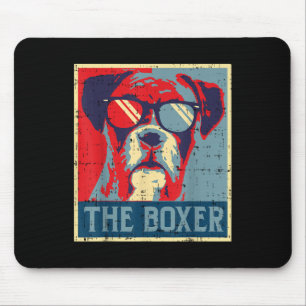 Der Boxer Obama Poster Vintage Tier Heimtier Hund Mousepad