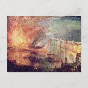 Der Brand des Parlamentsgebäudes von Turner Postkarte