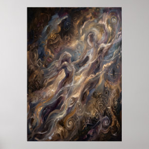 Der braune Schleier der Wandkunst des Ahnenatems Poster