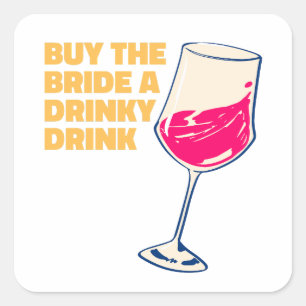 Der Braut einen Drink kaufen Cocktail Cute Quadratischer Aufkleber