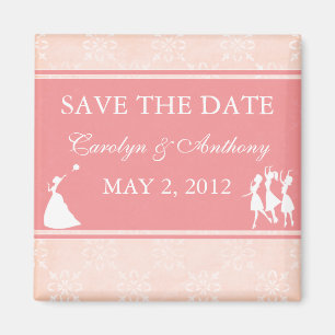 Der Braut-Rosen-Rosa-SAVE THE DATE Magnet